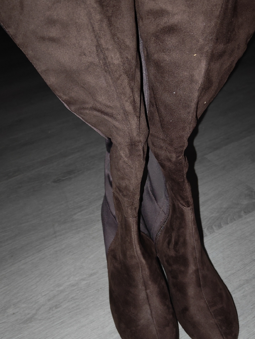 Lane Bryant Dark Brown Suede Heeled Knee Boots